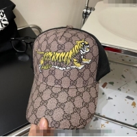 Buy Discount Gucci GG Canvas Tiger Baseball Hat 0823 Beige 2024