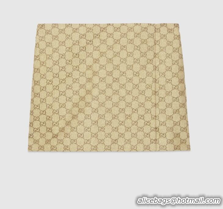 Top Quality GUCCI GG Glitter Canvas Skirt G5789 Beige