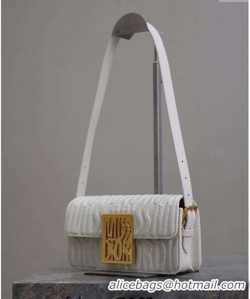 New Design Dior Miss Dior Flap Bag in Quilted Miss Dior Allover Calfskin DR2610 White 2024