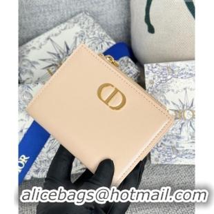 Grade Design Dior 30 Montaigne Dahlia Wallet in Calfskin S5173 Nude 2024