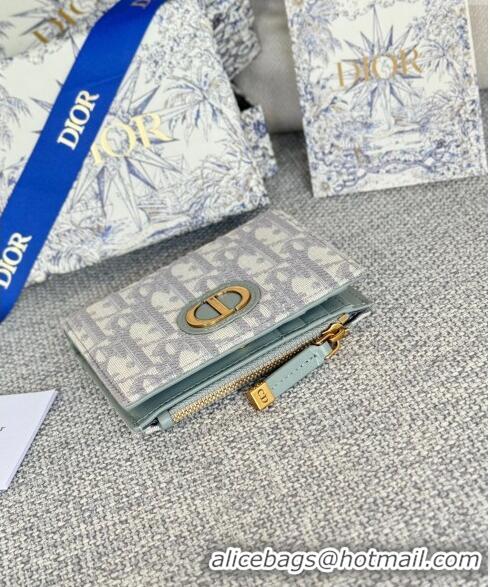 Famous Brand Dior 30 Montaigne Dahlia Wallet in Dior Oblique Jacquard S5173 Grey 2024