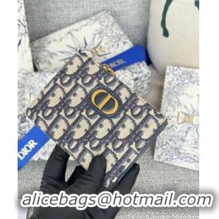 Promotional Dior 30 Montaigne Dahlia Wallet in Dior Oblique Jacquard S5173 Blue 2024