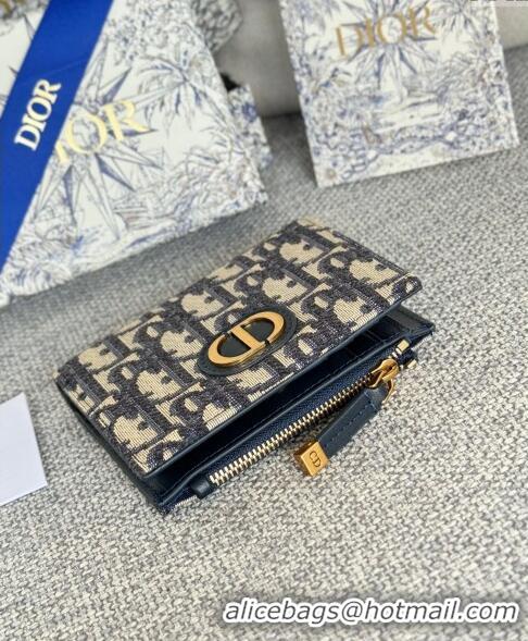 Promotional Dior 30 Montaigne Dahlia Wallet in Dior Oblique Jacquard S5173 Blue 2024