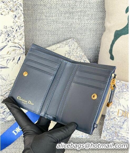 Promotional Dior 30 Montaigne Dahlia Wallet in Dior Oblique Jacquard S5173 Blue 2024