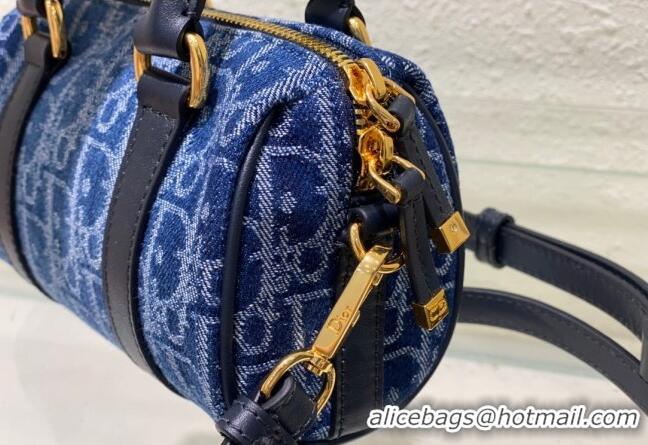 Best Price Dior Groove 16 Mini Boston Bag in Oblique CD2348 Denim Blue 2024