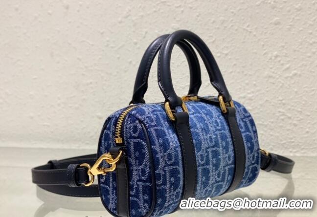 Best Price Dior Groove 16 Mini Boston Bag in Oblique CD2348 Denim Blue 2024