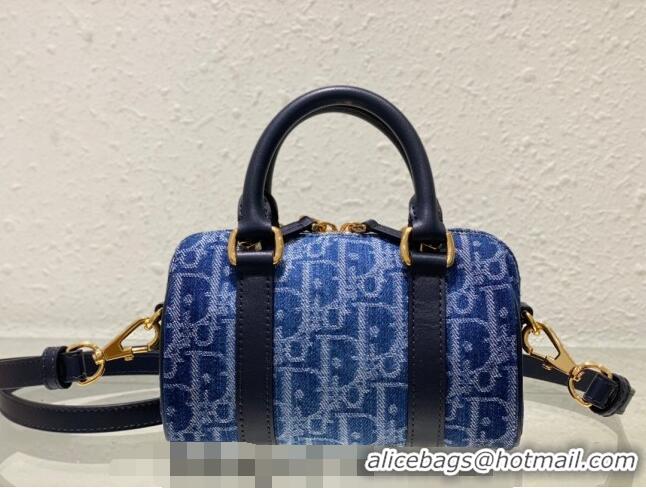 Best Price Dior Groove 16 Mini Boston Bag in Oblique CD2348 Denim Blue 2024