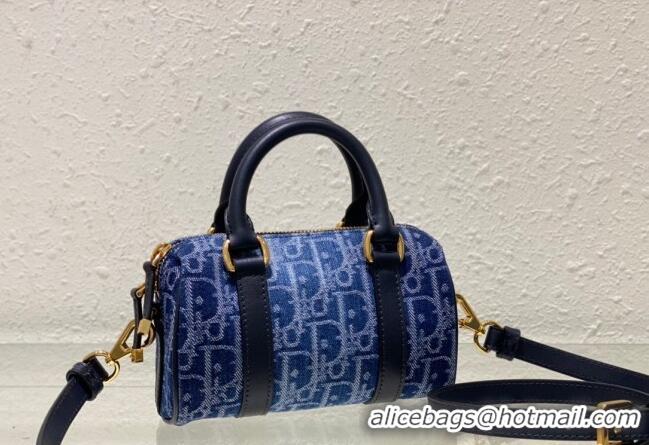 Best Price Dior Groove 16 Mini Boston Bag in Oblique CD2348 Denim Blue 2024