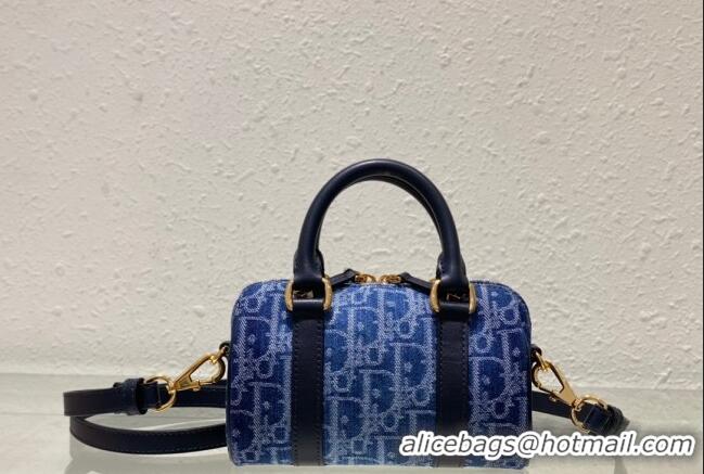 Best Price Dior Groove 16 Mini Boston Bag in Oblique CD2348 Denim Blue 2024