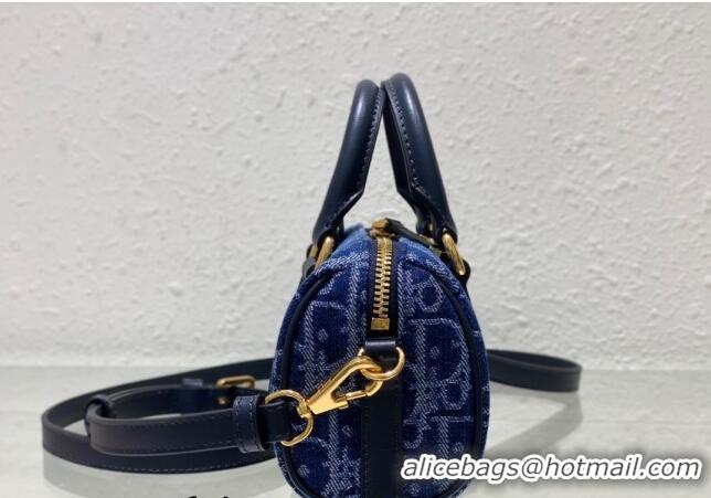 Best Price Dior Groove 16 Mini Boston Bag in Oblique CD2348 Denim Blue 2024