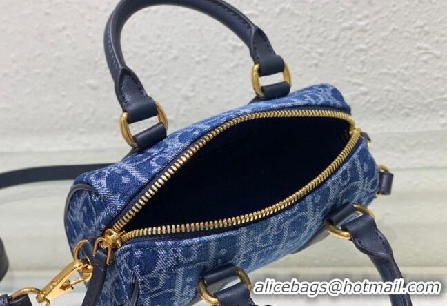 Best Price Dior Groove 16 Mini Boston Bag in Oblique CD2348 Denim Blue 2024