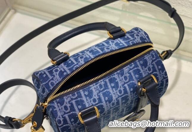 Grade Design Dior Groove 20 Boston Bag in  Oblique CD2348 Denim Blue 2024