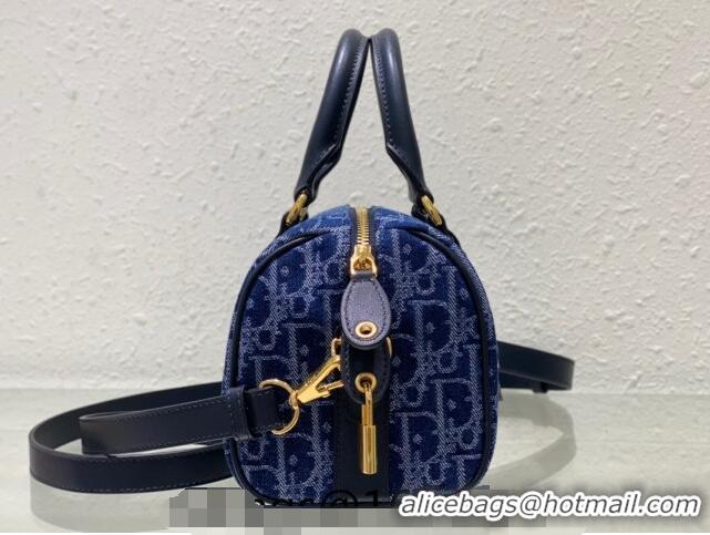 Grade Design Dior Groove 20 Boston Bag in  Oblique CD2348 Denim Blue 2024