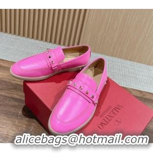 Low Price Valentino Leisure Flows Rockstud Loafers in Leather Pink 812137