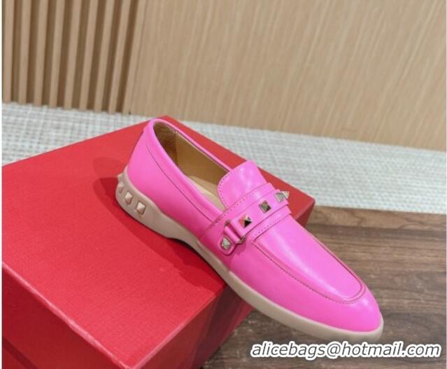 Low Price Valentino Leisure Flows Rockstud Loafers in Leather Pink 812137