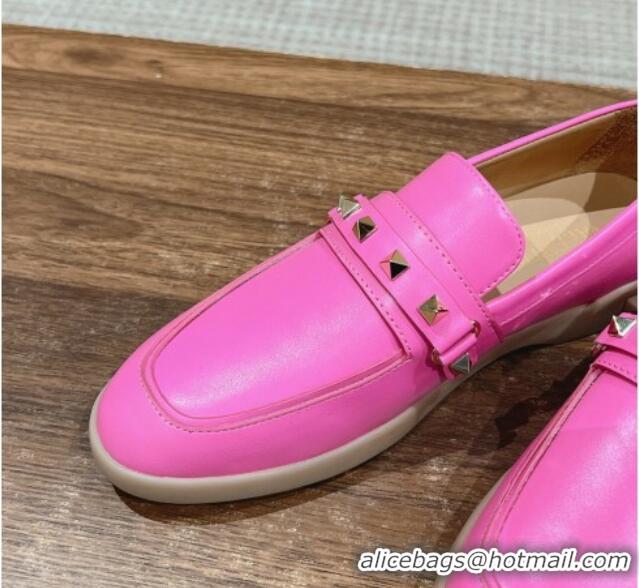 Low Price Valentino Leisure Flows Rockstud Loafers in Leather Pink 812137