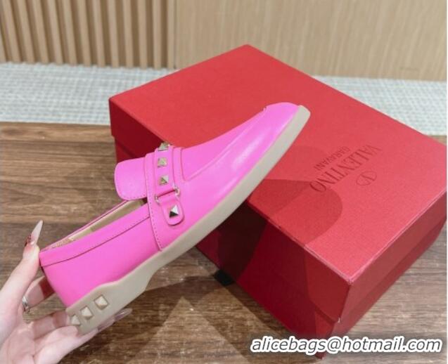 Low Price Valentino Leisure Flows Rockstud Loafers in Leather Pink 812137