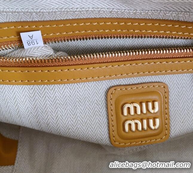 Top Grade Miu Miu Arcadie Suede top handle bag 5BB148 Yellow 2024