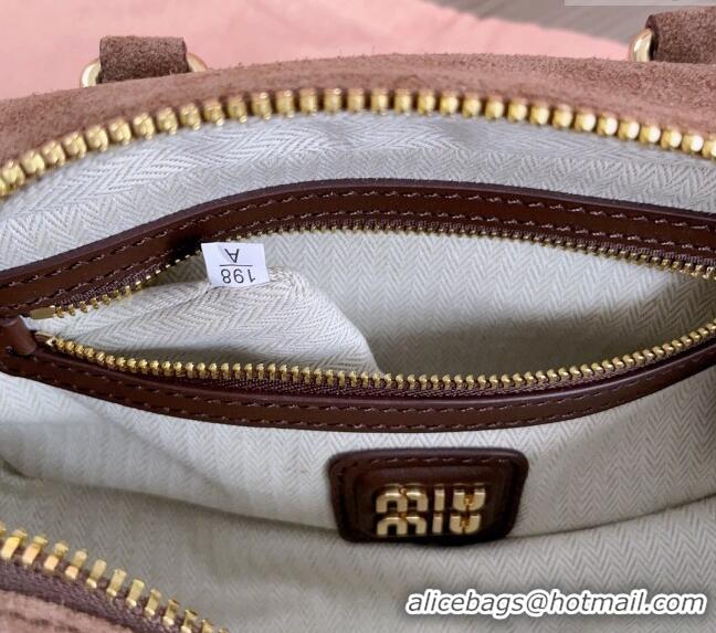 Unique Style Miu Miu Arcadie Suede top handle bag 5BB142 Brown 2024