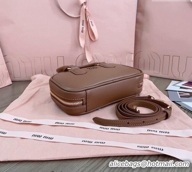 Best Quality Miu Miu Arcadie Leather Mini Bag 5BP088 Brown 2024