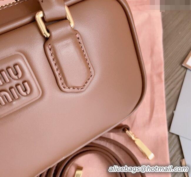 Best Quality Miu Miu Arcadie Leather Mini Bag 5BP088 Brown 2024