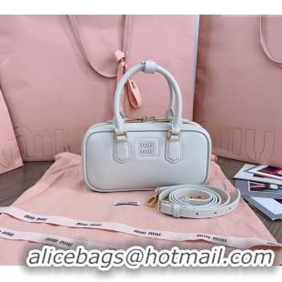 Top Design Miu Miu Arcadie Leather Mini Bag 5BP088 White 2024