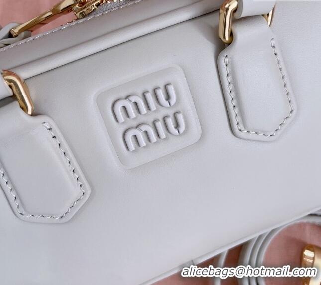 Top Design Miu Miu Arcadie Leather Mini Bag 5BP088 White 2024