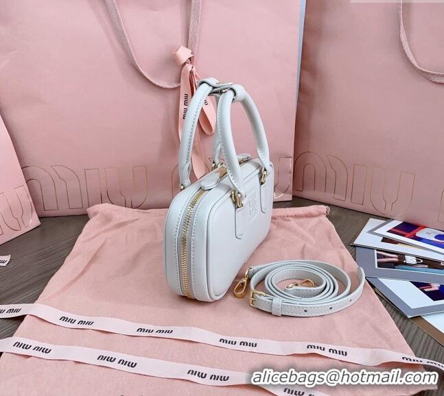 Top Design Miu Miu Arcadie Leather Mini Bag 5BP088 White 2024