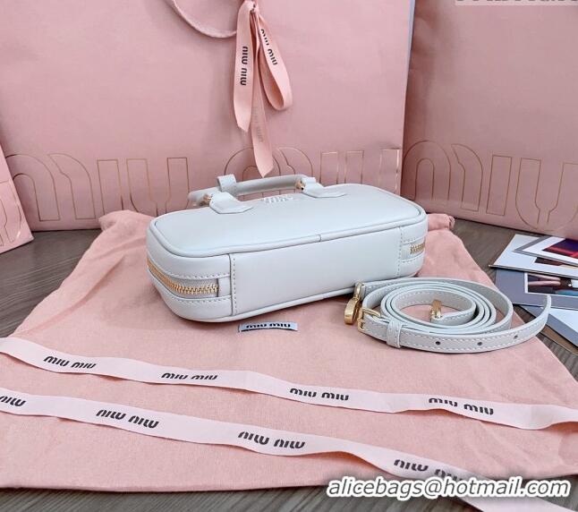 Top Design Miu Miu Arcadie Leather Mini Bag 5BP088 White 2024