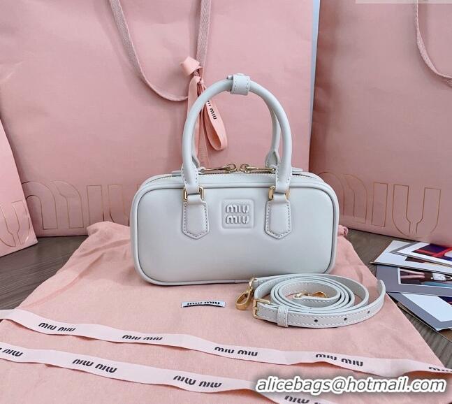 Top Design Miu Miu Arcadie Leather Mini Bag 5BP088 White 2024