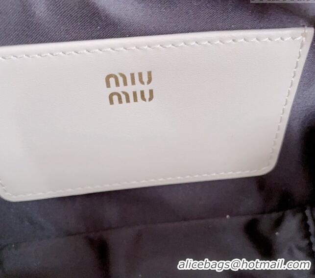 Top Design Miu Miu Arcadie Leather Mini Bag 5BP088 White 2024