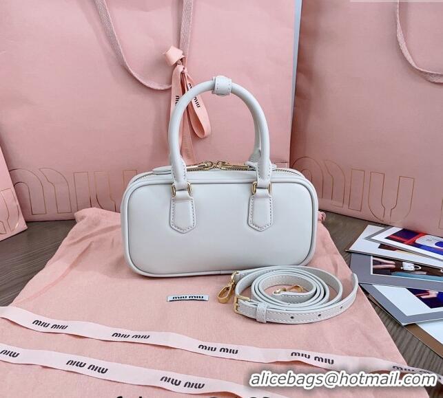 Top Design Miu Miu Arcadie Leather Mini Bag 5BP088 White 2024