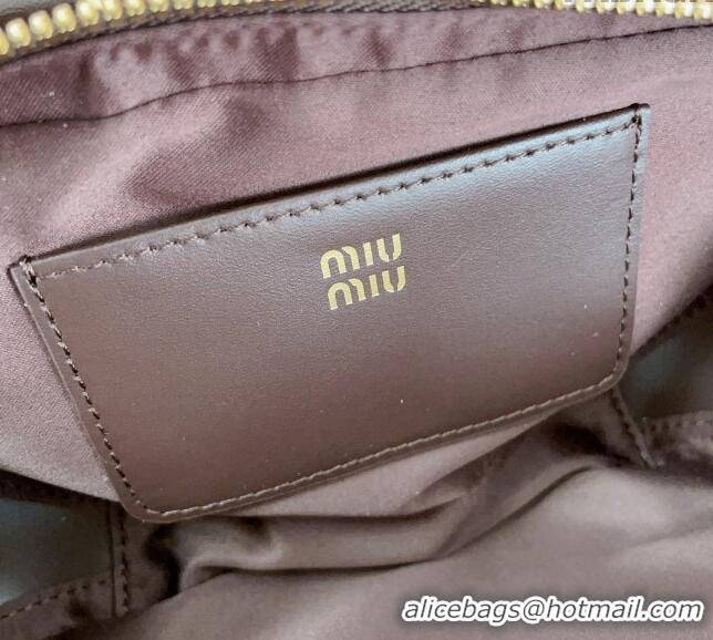 Well Crafted Miu Miu Arcadie Leather Mini Bag 5BP088 Dark Brown 2024