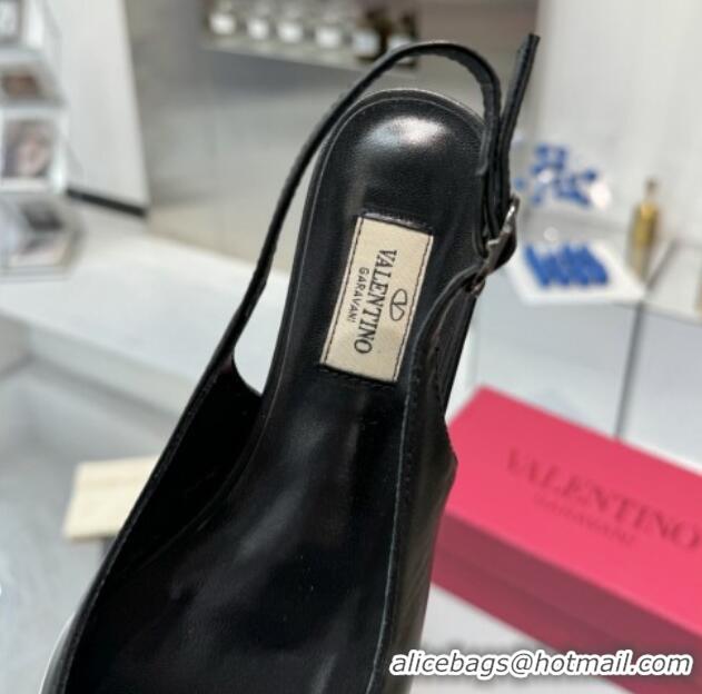 Durable Valentino The Bold Edition VLogo Calfskin Slingback Ballerinas 20MM Black 082829