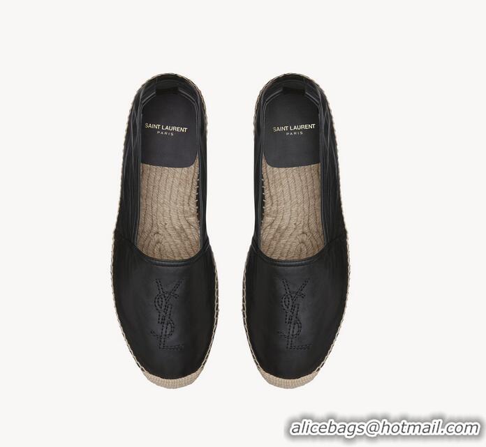 ​Grade Design Saint Laurent Cassandre Espadrilles In Smooth Leather Y8452 Black