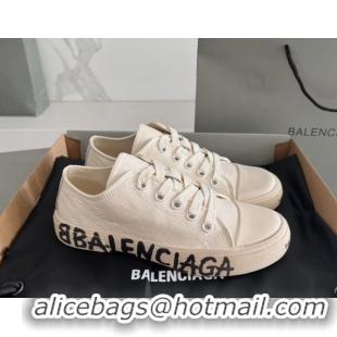 Purchase Balenciaga Paris White Calfskin Low-Top Sneakers with Graffiti 531120