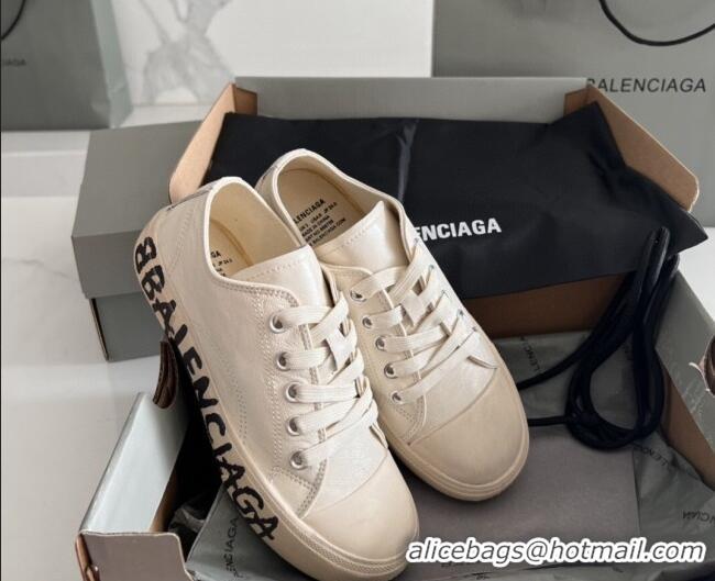 Purchase Balenciaga Paris White Calfskin Low-Top Sneakers with Graffiti 531120