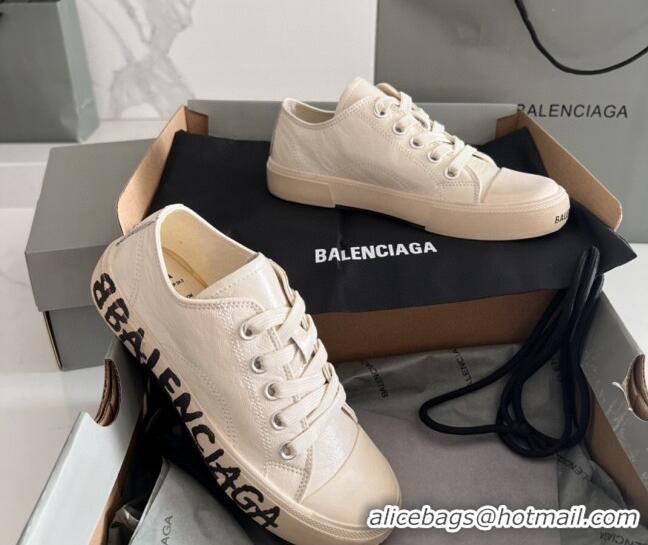 Purchase Balenciaga Paris White Calfskin Low-Top Sneakers with Graffiti 531120