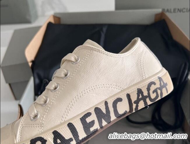 Purchase Balenciaga Paris White Calfskin Low-Top Sneakers with Graffiti 531120