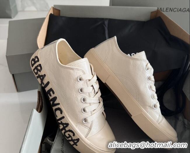 Purchase Balenciaga Paris White Calfskin Low-Top Sneakers with Graffiti 531120