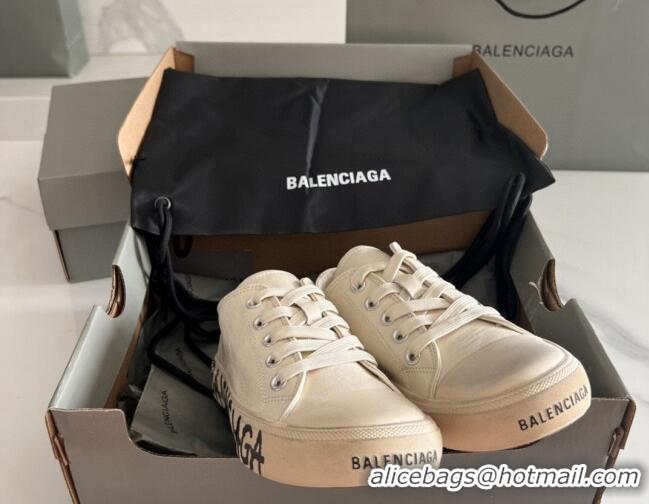 Purchase Balenciaga Paris White Calfskin Low-Top Sneakers with Graffiti 531120