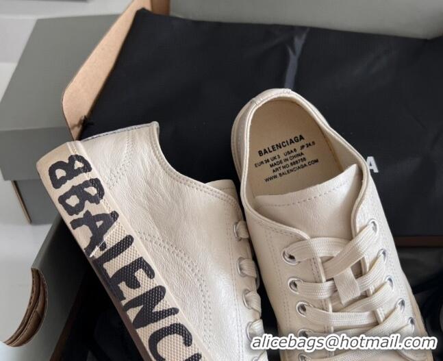 Purchase Balenciaga Paris White Calfskin Low-Top Sneakers with Graffiti 531120