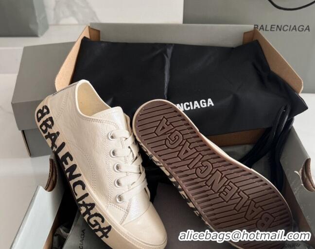 Purchase Balenciaga Paris White Calfskin Low-Top Sneakers with Graffiti 531120