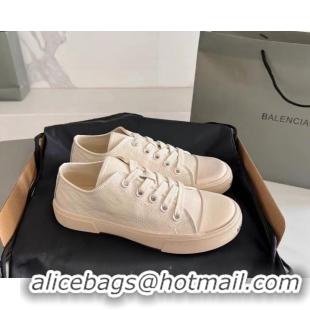 Top Grade Balenciaga Paris White Calfskin Leather Low-Top Sneakers 531121