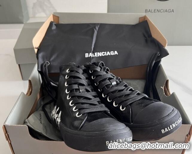 Good Quality Balenciaga Paris Black Calfskin High-Top Sneakers with Graffiti 531127