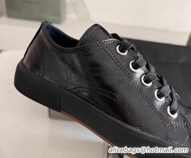 Hot Style Balenciaga Paris Black Calfskin Leather Low-Top Sneakers 531130