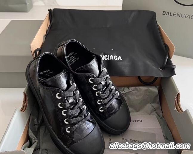 Hot Style Balenciaga Paris Black Calfskin Leather Low-Top Sneakers 531130