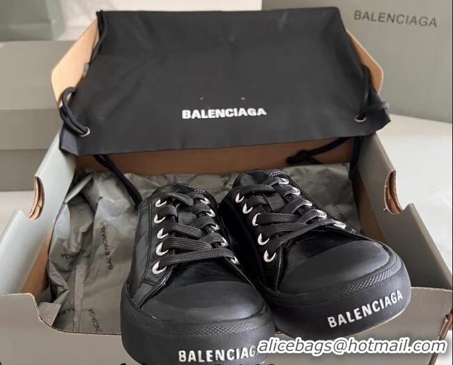 Hot Style Balenciaga Paris Black Calfskin Leather Low-Top Sneakers 531130