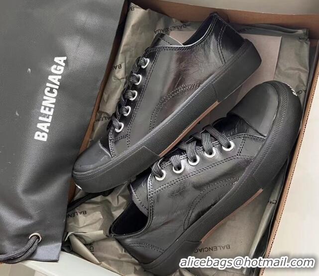 Hot Style Balenciaga Paris Black Calfskin Leather Low-Top Sneakers 531130