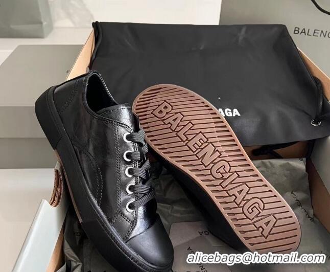 Hot Style Balenciaga Paris Black Calfskin Leather Low-Top Sneakers 531130